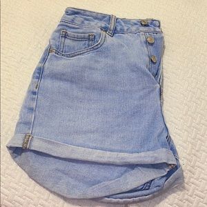 High waisted jean shorts